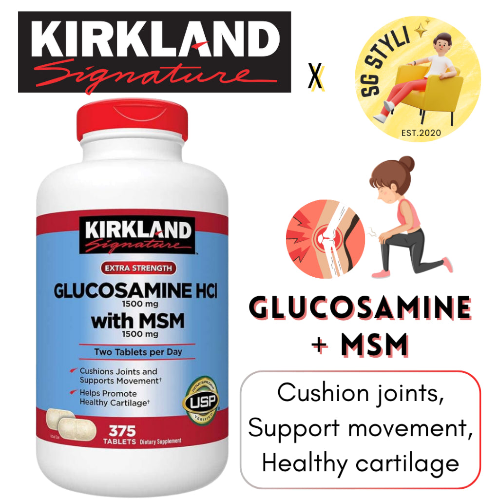 Kirkland Signature Glucosamine with MSM 375 Tablets Kirkland Signature Extra Strength (For Joints)