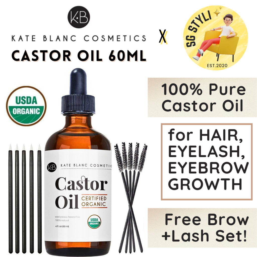 Kate Blanc Castor Oil USDA Certified Organic, 100% Pure, Cold Pressed Hexane Free