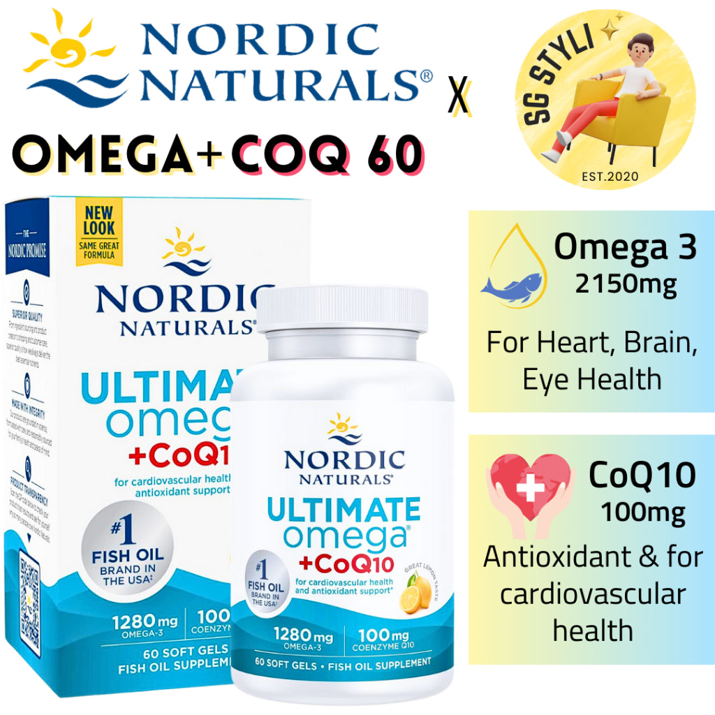 Nordic Naturals Omega 3 Fish Oil 1280mg 60/120/180 Softgels EPA DHA Brain Health