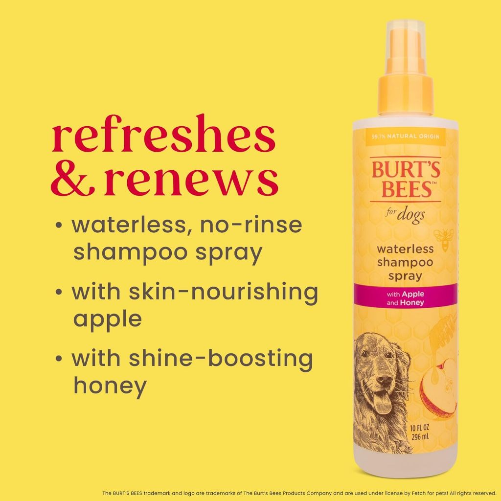 Burt's Bees for Pets Dog Puppies Shampoo Conditioner Spray Brush Essentials, Gentle & Safe pH Neutral