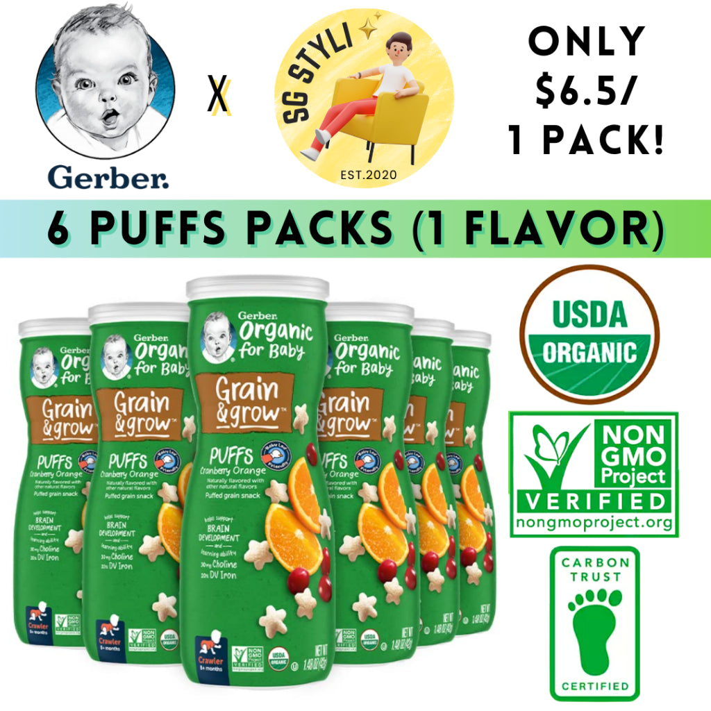 Gerber Graduates Puffs Cereal Snack Variety Nestle Grain & Grow Puffed Grain