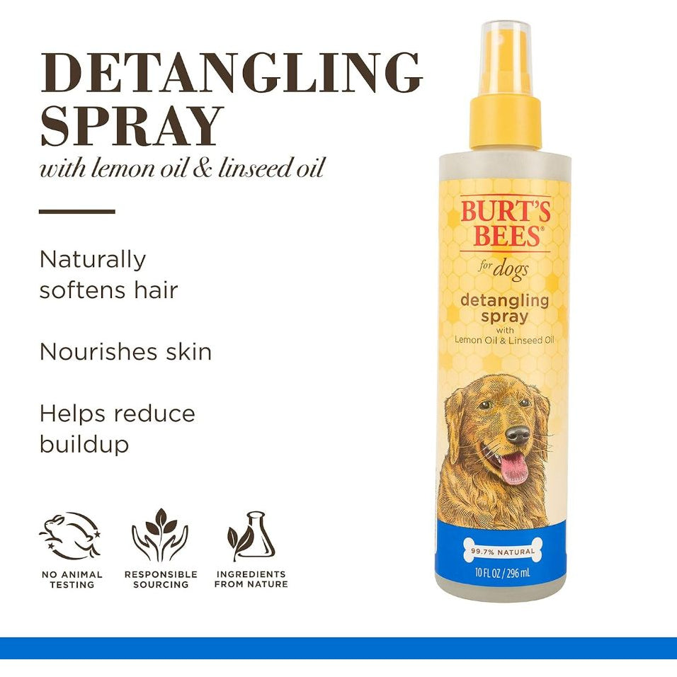 Burt's Bees for Pets Dog Puppies Shampoo Conditioner Spray Brush Essentials, Gentle & Safe pH Neutral