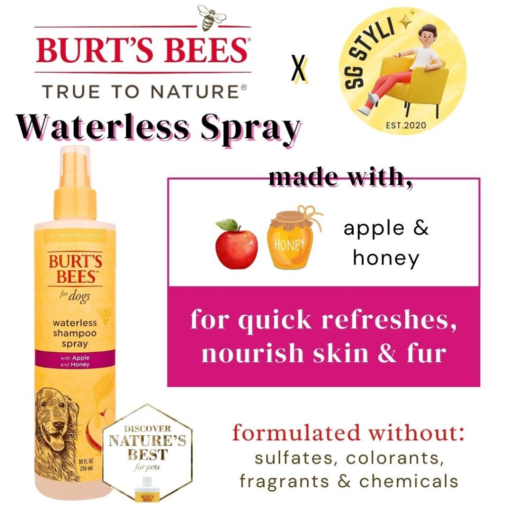 Burt's Bees for Pets Dog Puppies Shampoo Conditioner Spray Brush Essentials, Gentle & Safe pH Neutral