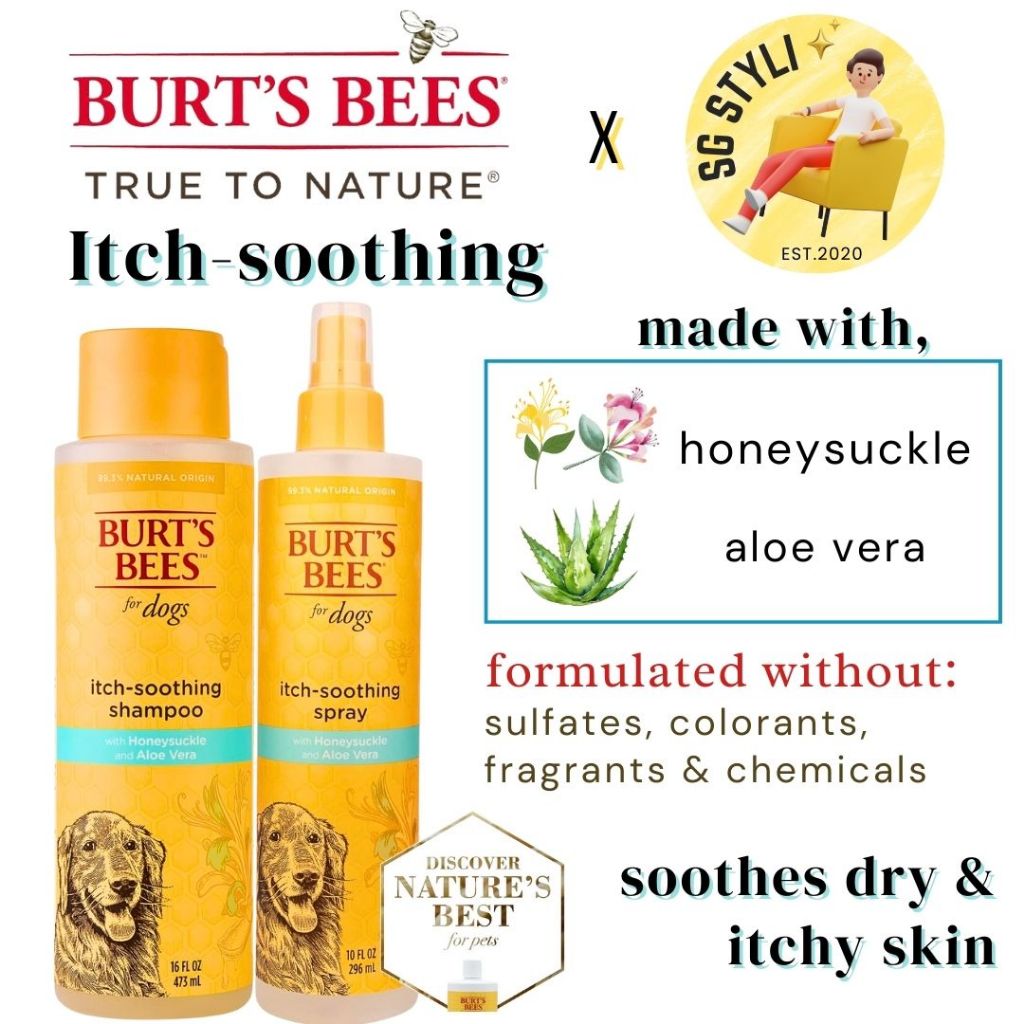 Burt's Bees for Pets Dog Puppies Shampoo Conditioner Spray Brush Essentials, Gentle & Safe pH Neutral