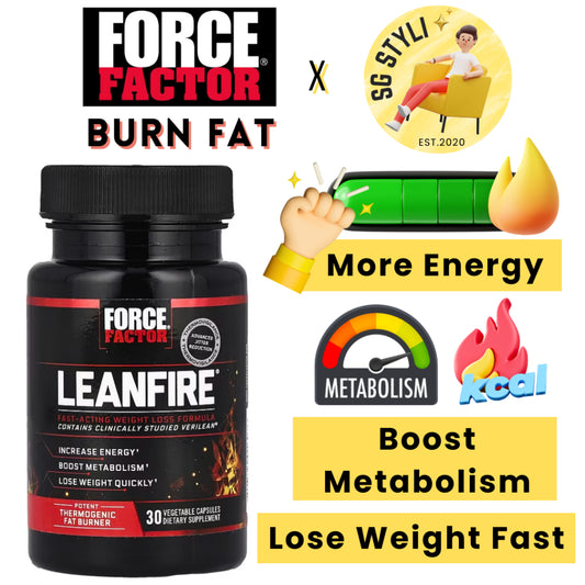 Force Factor LeanFire 30 Vegetarian Caps Fat Burner Lose Weight Metabolism Energy Booster