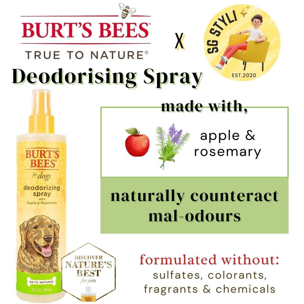 Burt's Bees for Pets Dog Puppies Shampoo Conditioner Spray Brush Essentials, Gentle & Safe pH Neutral