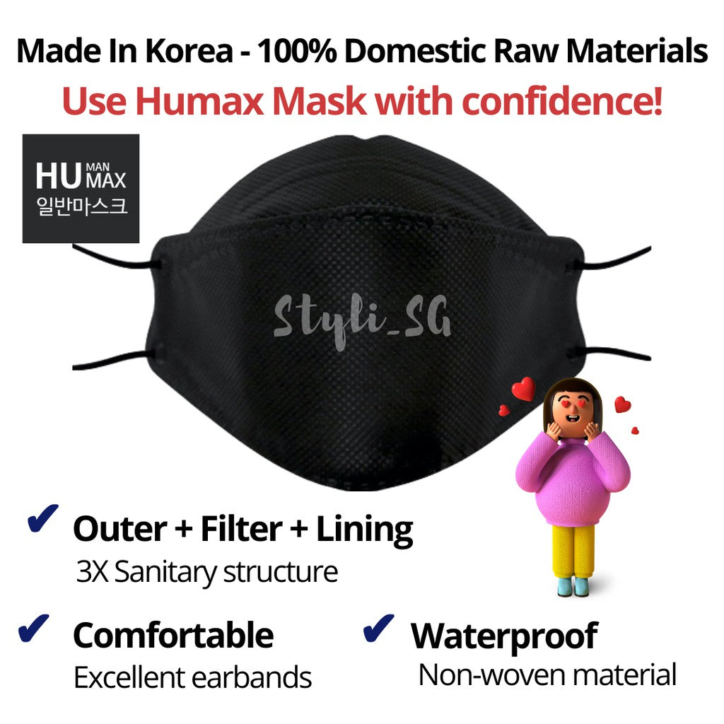 KPS Humax Mask 50 Pcs Korea 3D Disposable Face Mask (Individual Packaging)