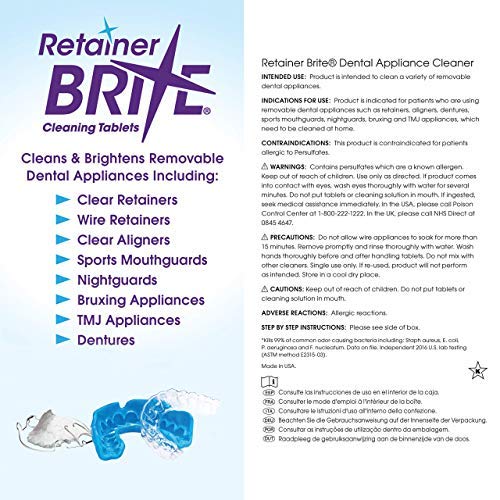 Retainer Brite Cleaning Tablets (1/3/4 Months Supply) For Cleaner Retainers