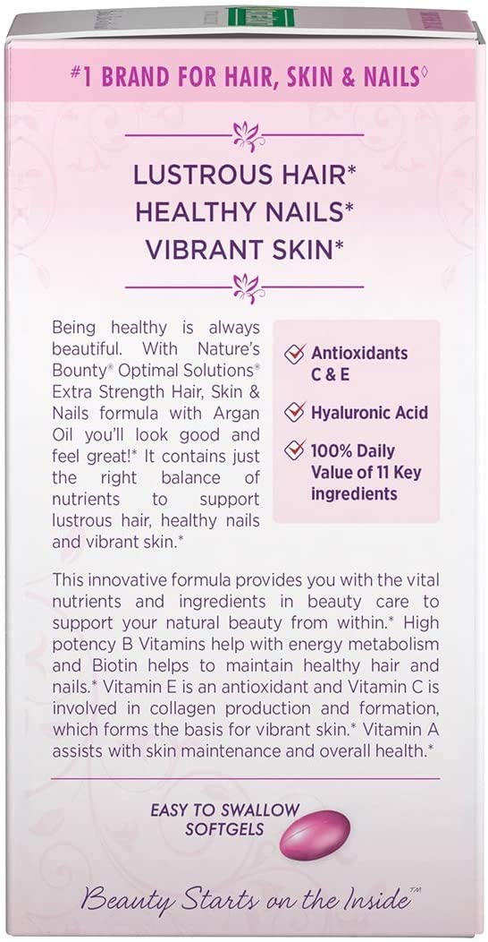 Nature's Bounty Hair Skin Nail Solutions Collagen Gummy Biotin 230Tablets  Women Inner Health Beauty Supplement Firm Young Skin