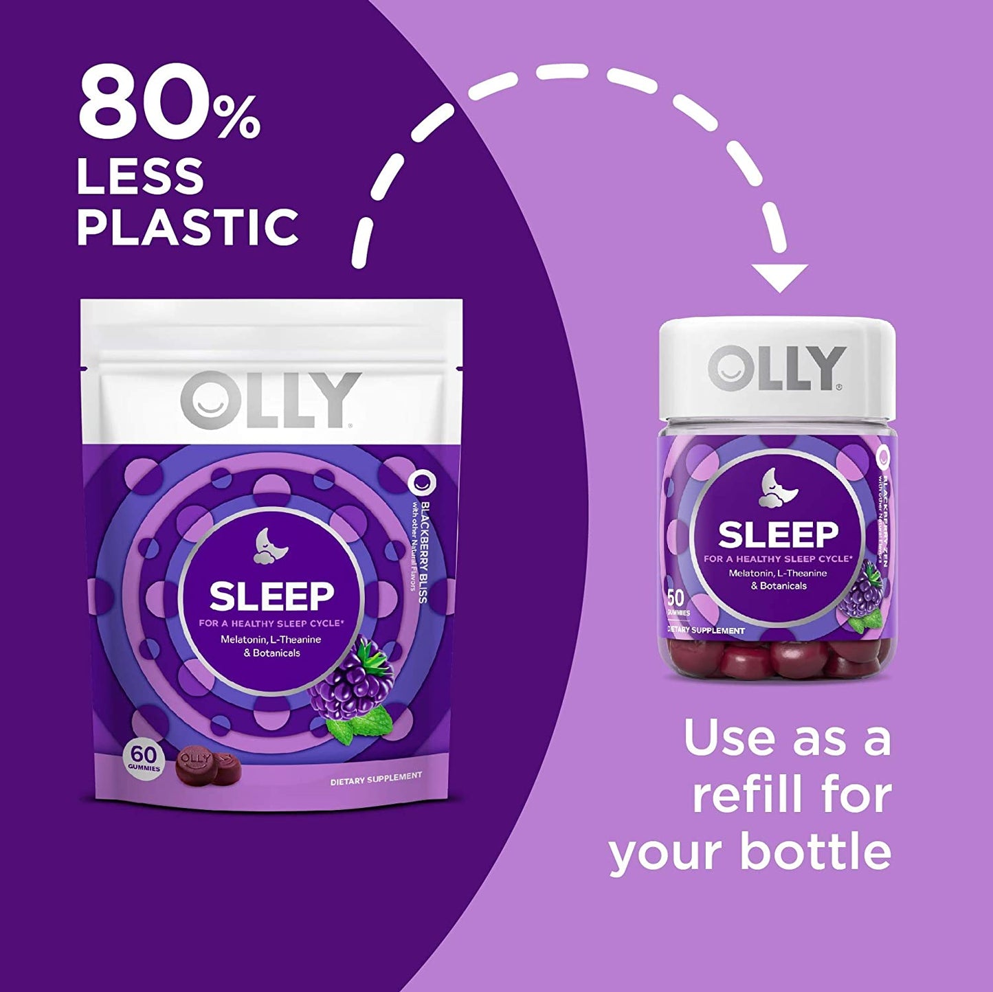 Olly Sleep 50/110 Gummy Vitamins 3mg/5mg/10mg Melatonin (Better Sleep)