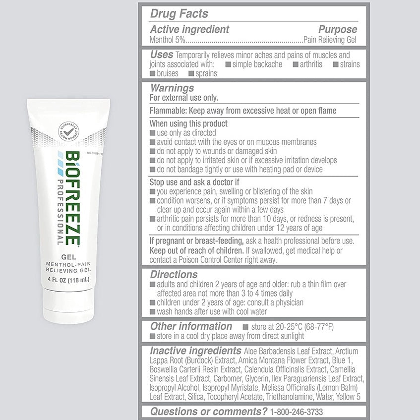 Biofreeze Professional Pain Relief Roll-on 89ml Menthol Topical Pain Reliever Fast Acting (Pain-Relief)